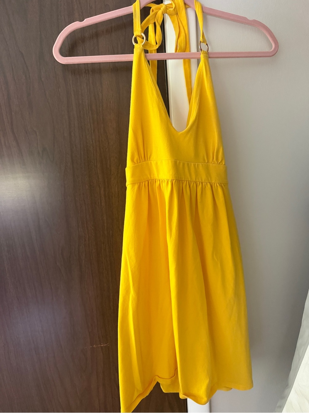 Bright Yellow Halter Sundress
